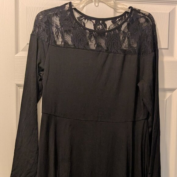 Emory Rose Large Black long Dress with lace - Picture 1 of 3